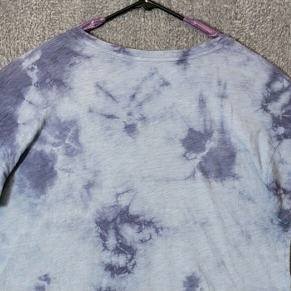 Aerosmith T-Shirt Womens L Blue Tie Dye Short Sleeve Back In The Saddle Graphic - Picture 8 of 10